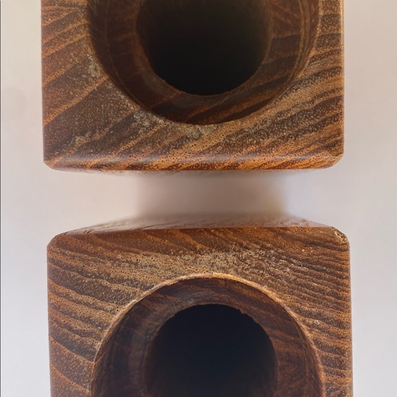 Midcentury Modern Wood Block Salt and Pepper Shakers - Picture 8 of 8